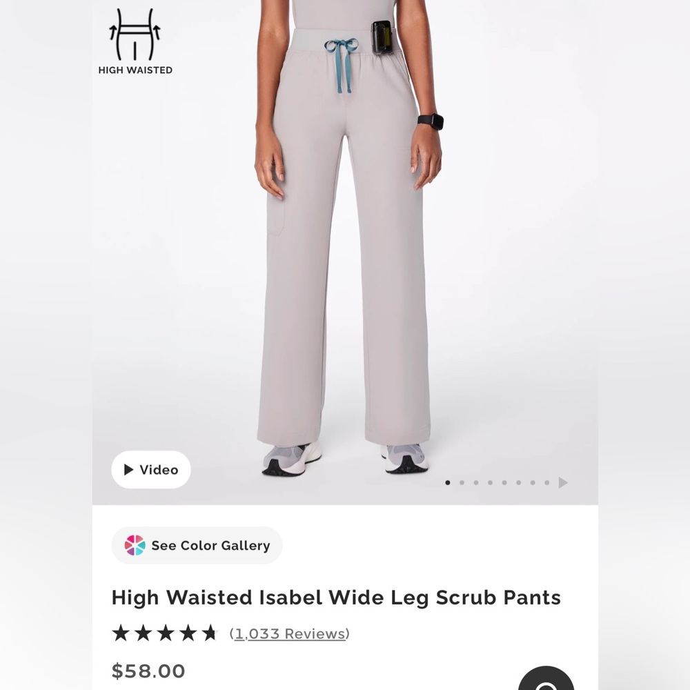 Figs Isabel wide leg scrub pant